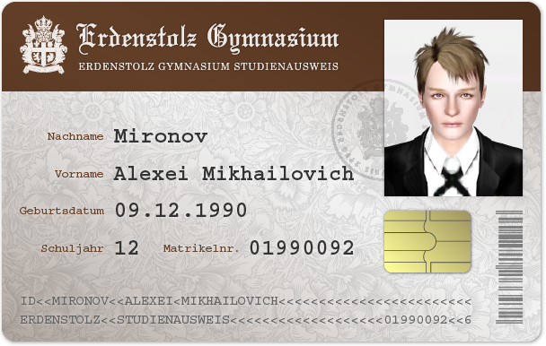 アレクセイ学生証